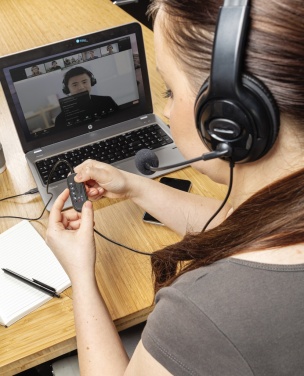 Logo trade promotional gifts picture of: Over ear wired work headset