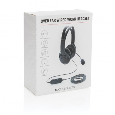 Logo trade promotional giveaway photo of: Over ear wired work headset