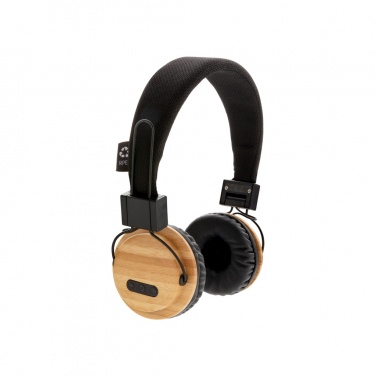 Logo trade promotional merchandise picture of: Bamboo wireless headphone