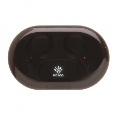 Logo trade promotional giveaway photo of: Light up logo TWS earbuds in charging case