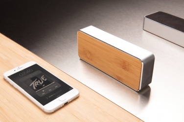 Logo trade advertising products picture of: Nevada Bamboo 3W wireless speaker
