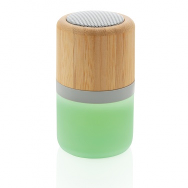 Logo trade promotional giveaways image of: Bamboo colour changing 3W speaker light