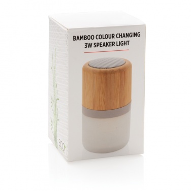 Logotrade advertising products photo of: Bamboo colour changing 3W speaker light