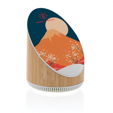 Logotrade promotional gifts photo of: Ovate bamboo 5W speaker with 15W wireless charger