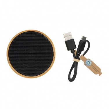 Logo trade advertising product photo of: RCS recycled plastic and bamboo 3W wireless speaker