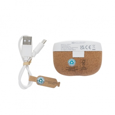 Logotrade promotional gifts photo of: Oregon RCS recycled plastic and cork TWS earbuds