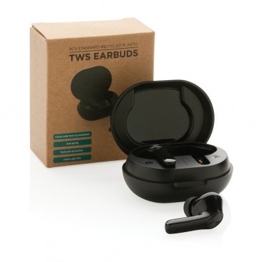 Logotrade business gift image of: RCS standard recycled plastic TWS earbuds