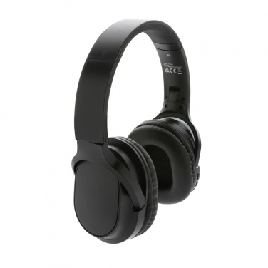 Logo trade promotional merchandise photo of: RCS recycled plastic Elite Foldable wireless headphone