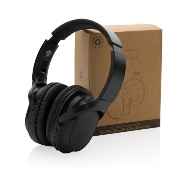 Logo trade promotional gifts image of: RCS recycled plastic Elite Foldable wireless headphone