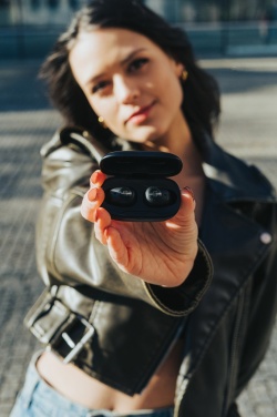 Logo trade promotional giveaways picture of: Urban Vitamin Palm Springs RCS rplastic ENC earbuds