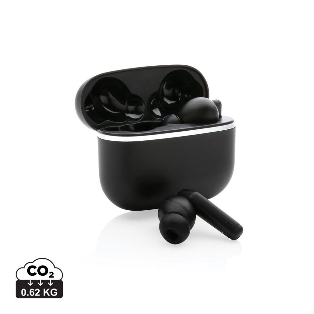 Logo trade promotional merchandise picture of: RCS recycled plastic Swiss Peak TWS earbuds 2.0