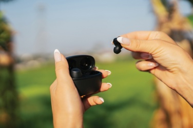 Logo trade promotional items image of: Terra RCS recycled aluminium wireless earbuds