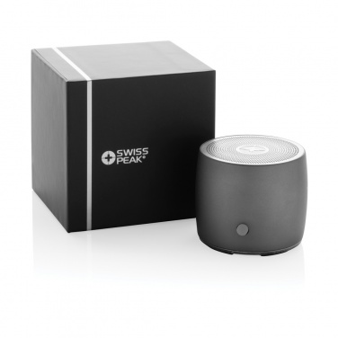 Logo trade promotional item photo of: Swiss Peak RCS recycled aluminum 3W bass speaker