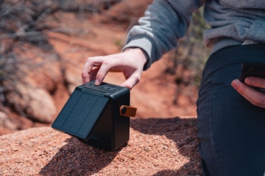 Logotrade promotional product picture of: Skywave RCS recycled plastic solar speaker 12W