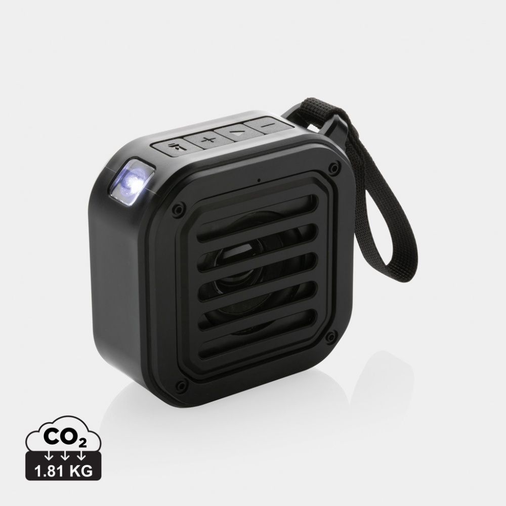 Logo trade corporate gifts picture of: 3W RCS recycled plastic wireless sunwave solar speaker