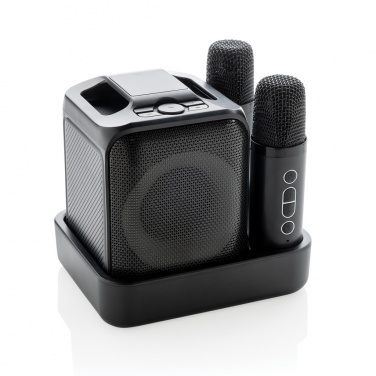 Logo trade promotional item photo of: Singvibe RCS recycled plastic karaoke set with double mic