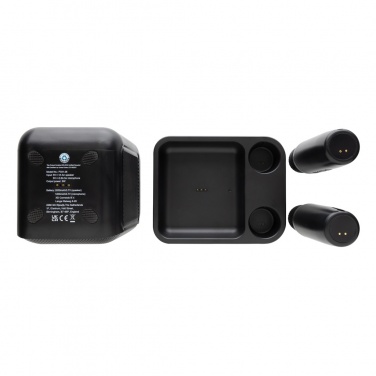 Logo trade promotional item photo of: Singvibe RCS recycled plastic karaoke set with double mic