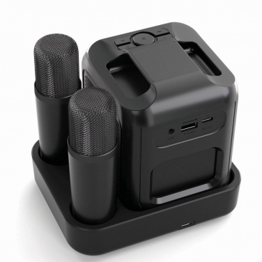 Logotrade promotional gift image of: Singvibe RCS recycled plastic karaoke set with double mic