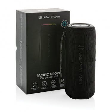 Logo trade promotional gifts image of: Urban Vitamin Pacific Grove RCS rplastic 30W speaker IPX7