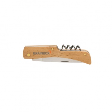 Logo trade promotional gifts picture of: Wooden knife with bottle opener