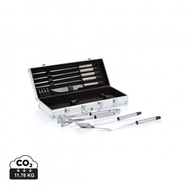 Logo trade business gift photo of: 12 pcs barbecue set in aluminium box