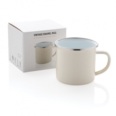 Logo trade promotional giveaway photo of: Vintage enamel mug