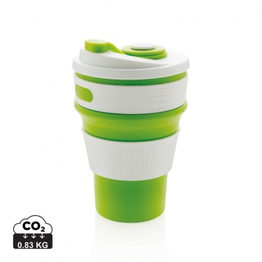 Logo trade promotional giveaways image of: Foldable silicone cup