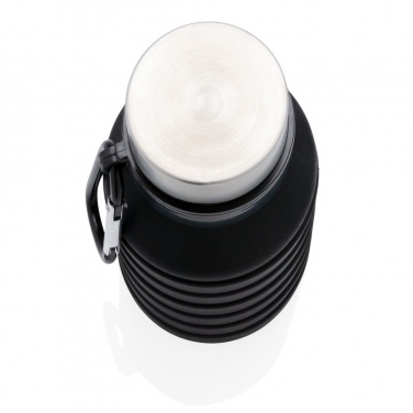Logotrade promotional gift picture of: Leakproof collapsible silicone bottle with lid