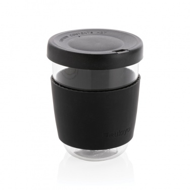 Logo trade promotional giveaways image of: Ukiyo borosilicate glass with silicone lid and sleeve