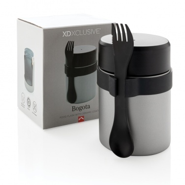 Logo trade promotional giveaways image of: Bogota food flask with ceramic coating