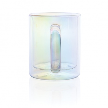 Logo trade promotional items image of: Deluxe double wall electroplated glass mug