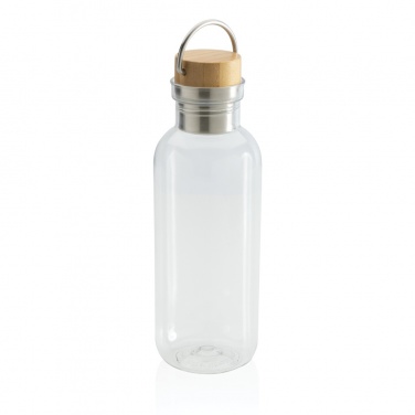 Logo trade business gifts image of: RCS RPET bottle with bamboo lid and handle
