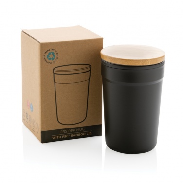 Logo trade promotional giveaways picture of: GRS certified recycled PP mug with bamboo lid