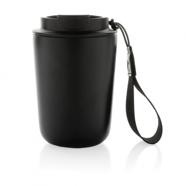 Logo trade promotional gifts picture of: Cuppa RCS re-steel vacuum tumbler with lanyard