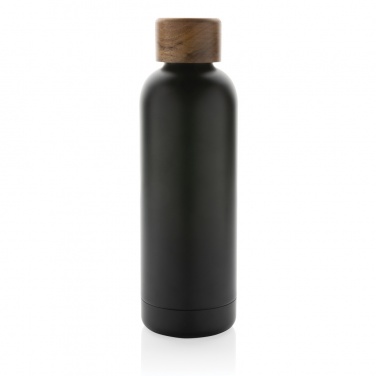 Logotrade advertising products photo of: Wood RCS certified recycled stainless steel vacuum bottle