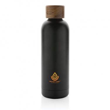 Logo trade promotional giveaway photo of: Wood RCS certified recycled stainless steel vacuum bottle