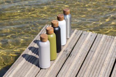 Logotrade advertising product image of: Wood RCS certified recycled stainless steel vacuum bottle