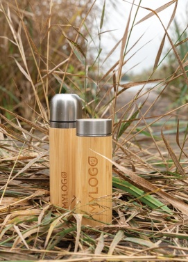 Logo trade promotional items image of: Leak proof bamboo vacuum bottle