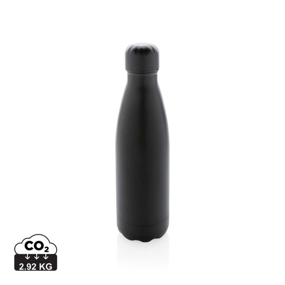 Logo trade promotional giveaways image of: Solid colour vacuum stainless steel bottle 500 ml