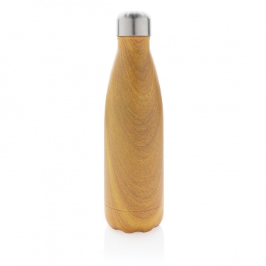 Logo trade business gift photo of: Vacuum insulated stainless steel bottle with wood print