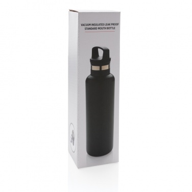 Logo trade advertising products image of: Vacuum insulated leak proof standard mouth bottle