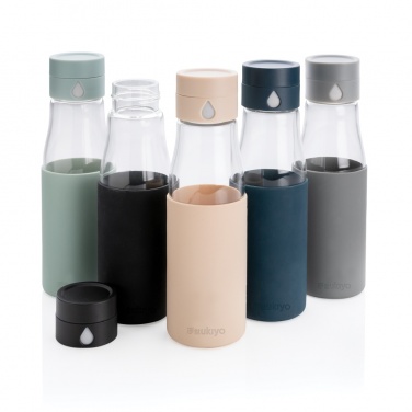 Logo trade promotional items picture of: Ukiyo glass hydration tracking bottle with sleeve