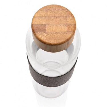 Logotrade promotional product picture of: Impact borosilicate glass bottle with bamboo lid