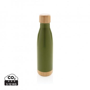 Logo trade advertising products picture of: Vacuum stainless steel bottle with bamboo lid and bottom