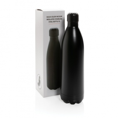 Logo trade promotional products image of: Solid colour vacuum stainless steel bottle 1L