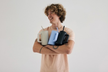 Logotrade promotional giveaway image of: Cube RCS certified recycled steel mug 800ml