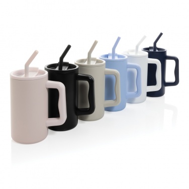 Logo trade corporate gifts picture of: Cube RCS certified recycled steel mug 800ml