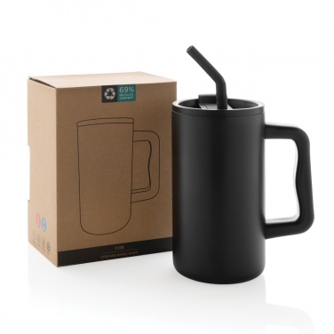 Logo trade business gifts image of: Cube RCS certified recycled steel mug 800ml