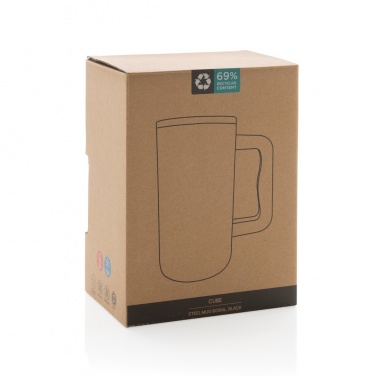Logo trade corporate gifts picture of: Cube RCS certified recycled steel mug 800ml