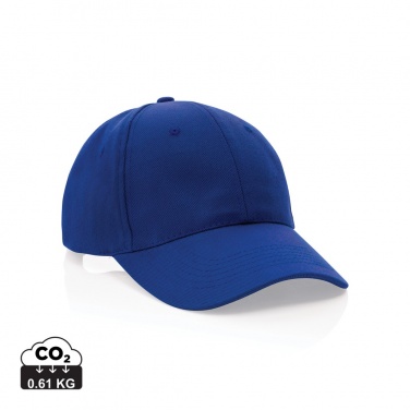 Logo trade corporate gifts image of: Impact 6 panel 280gr Recycled cotton cap with AWARE™ tracer